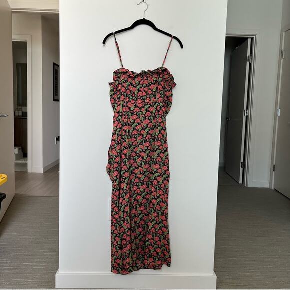 ELLIATT Floral Ruched Midi A Line Dress Size XL - Picture 3 of 4